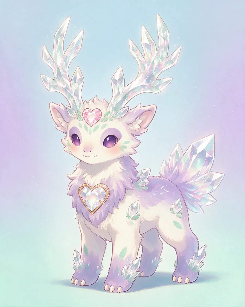 Evolved second-generation artwork of Aurathorn Noble, a Loyal Crystal-element creature.