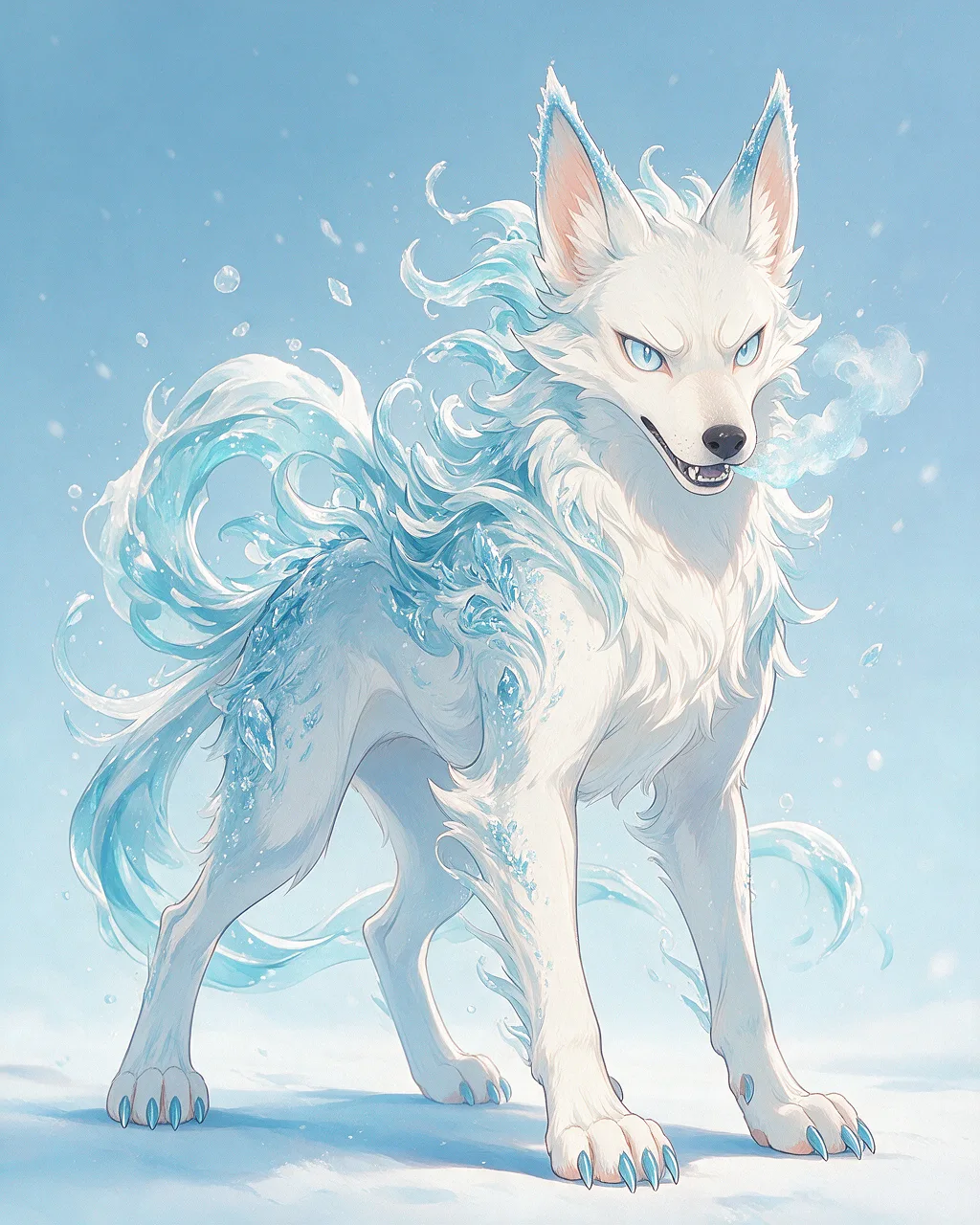 Evolved second-generation artwork of Brinefang Noble, a Fierce Tide-element creature.