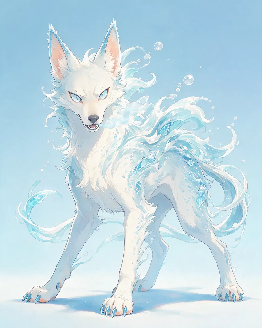 Original fantasy creature artwork of Brinefang, a Fierce Tide-element creature.