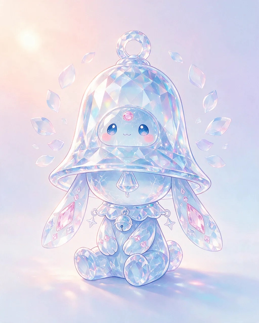 Original fantasy creature artwork of Chimeshard, a Serene Crystal-element creature.