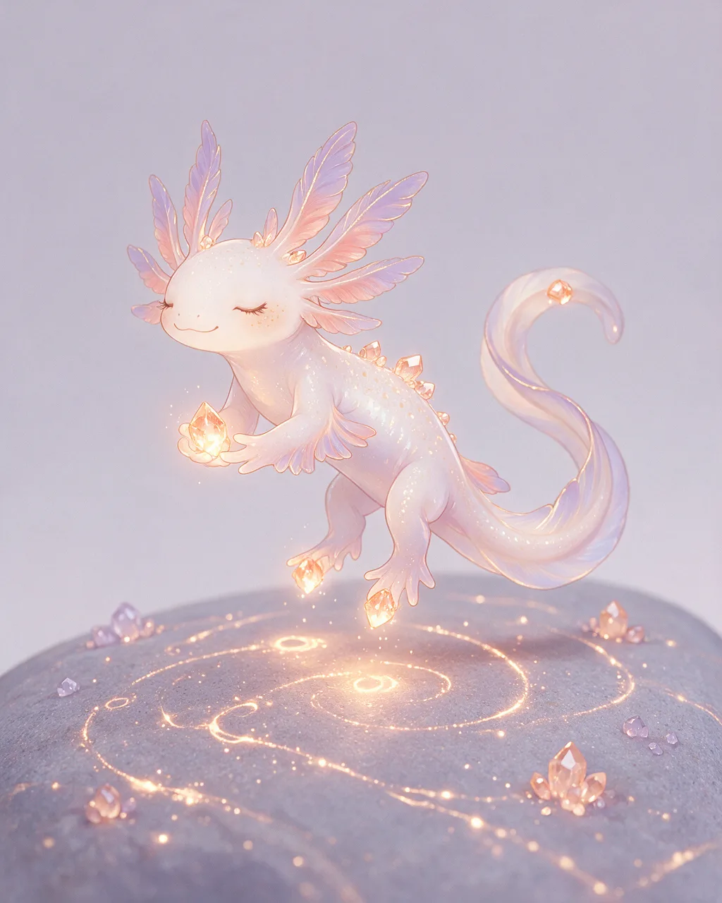 Original fantasy creature artwork of Cinderpaw, a Serene Ember-element creature.