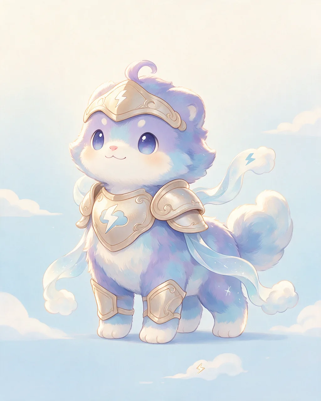 Original fantasy creature artwork of Cloudknight, a Loyal Storm-element creature.