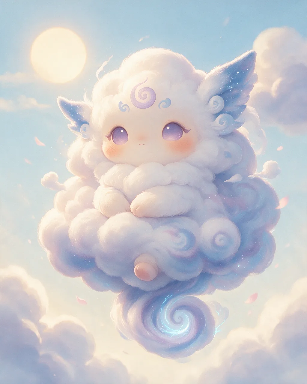 Evolved second-generation artwork of Cloudrest Prime, a Serene Storm-element creature.