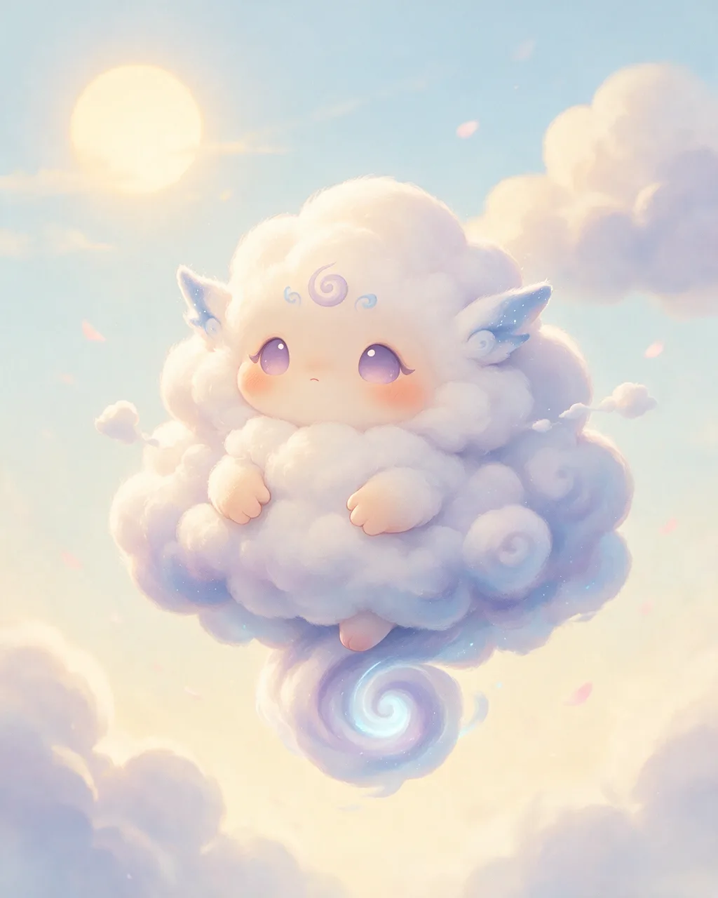 Original fantasy creature artwork of Cloudrest, a Serene Storm-element creature.