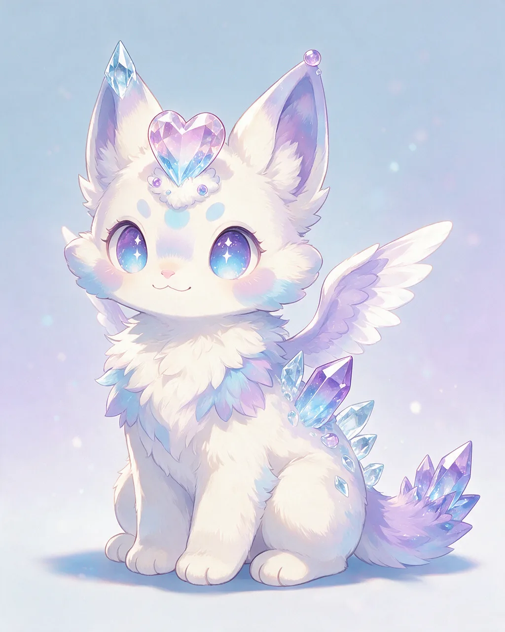 Original fantasy creature artwork of Crystalcompanion, a Loyal Crystal-element creature.