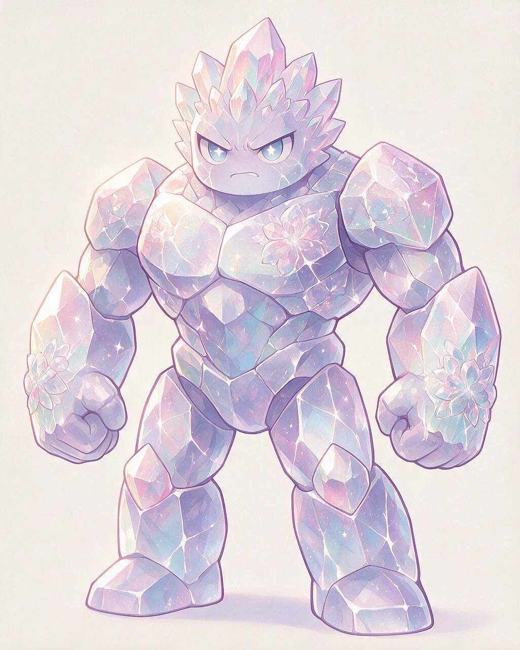 Evolved second-generation artwork of Crystalrend Regal, a Fierce Crystal-element creature.