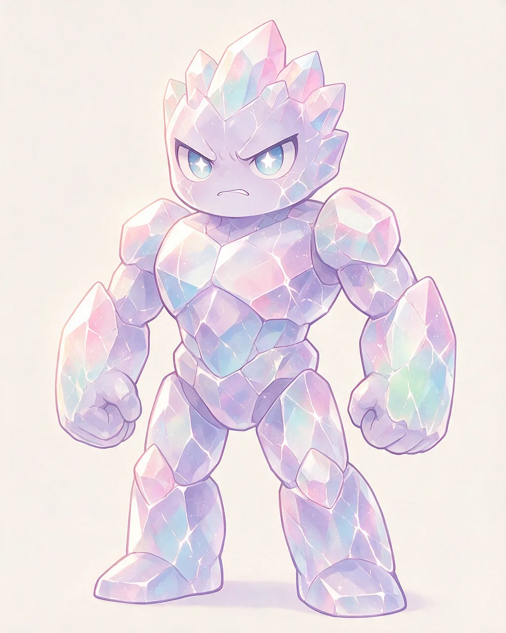 Original fantasy creature artwork of Crystalrend, a Fierce Crystal-element creature.