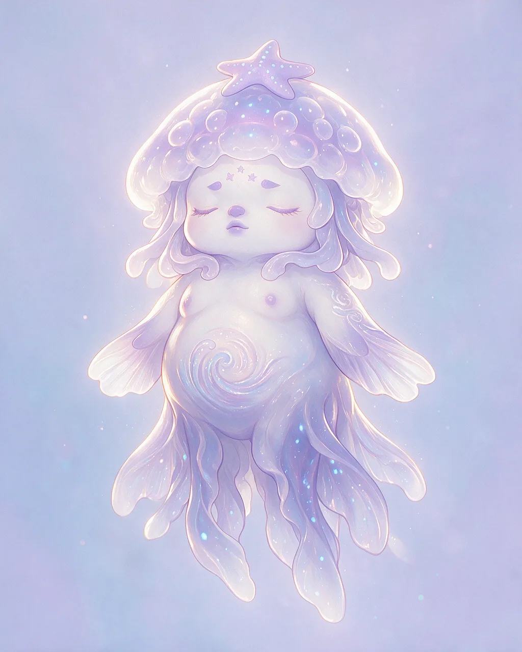 Evolved second-generation artwork of Deeplull Prime, a Serene Tide-element creature.