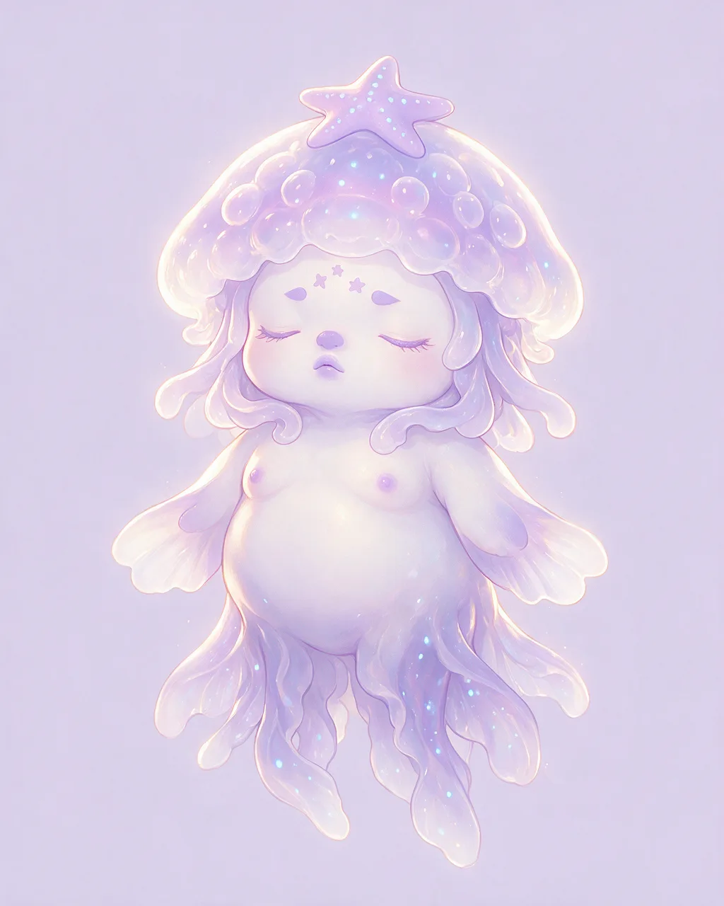 Original fantasy creature artwork of Deeplull, a Serene Tide-element creature.