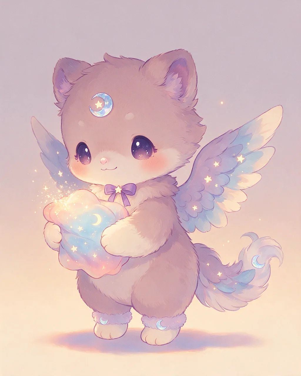 Original fantasy creature artwork of Duskcradle, a Gentle Dusk-element creature.