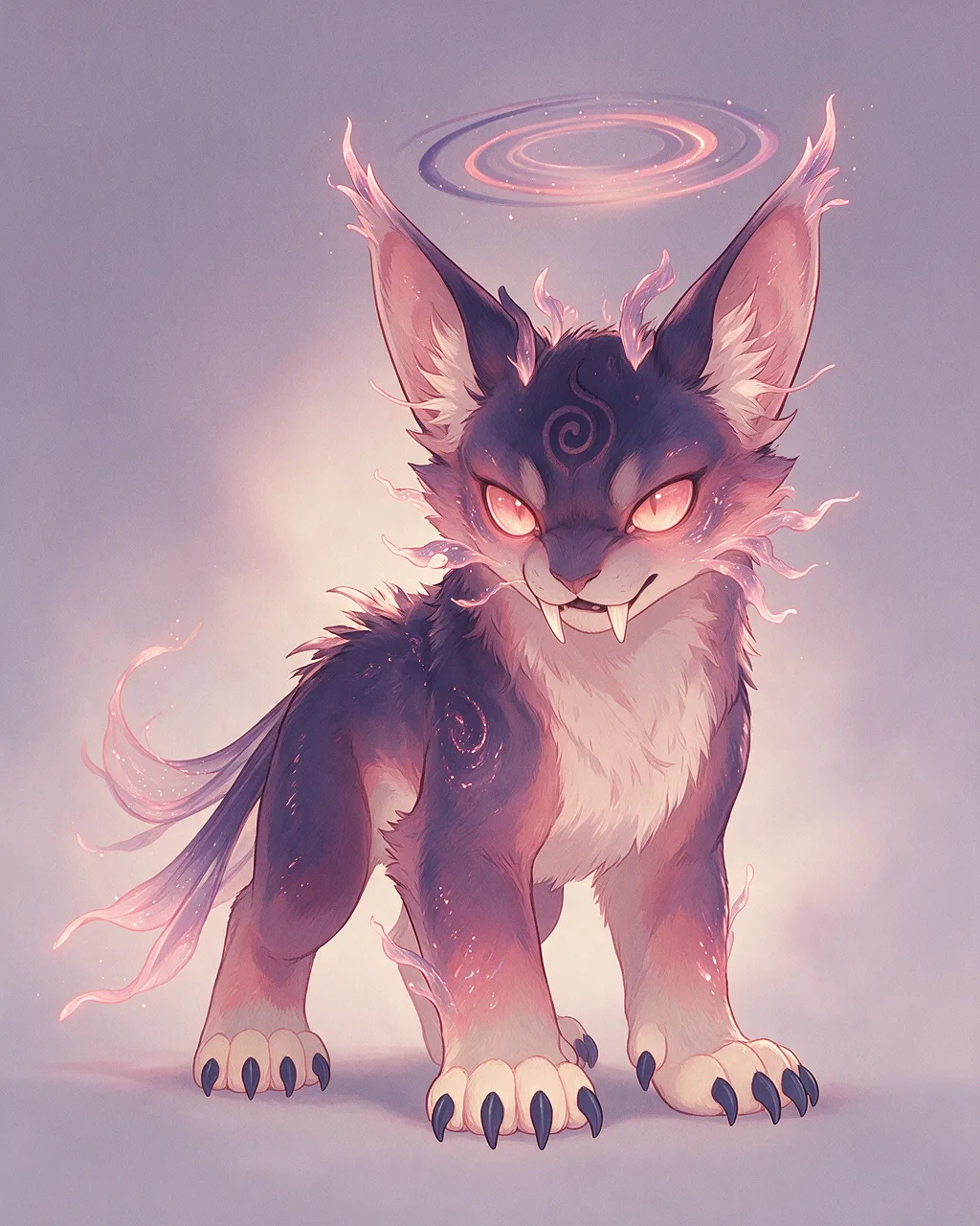Evolved second-generation artwork of Duskfang Regal, a Fierce Dusk-element creature.