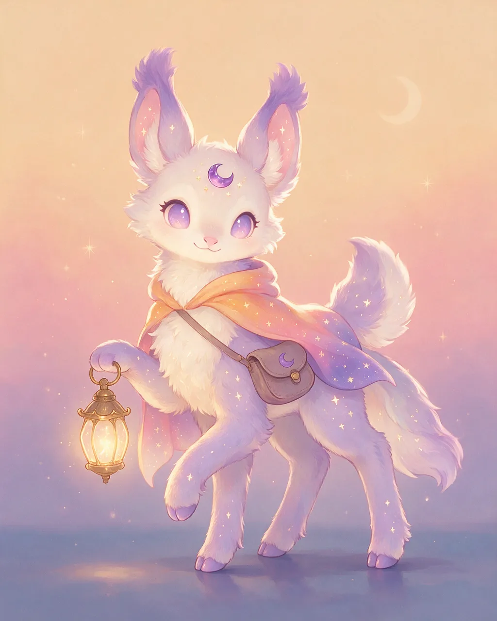 Original fantasy creature artwork of Duskprobe, a Curious Dusk-element creature.