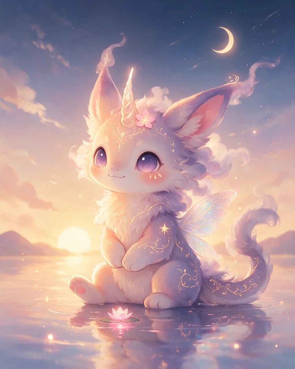 Original fantasy creature artwork of Duskstill, a Serene Dusk-element creature.