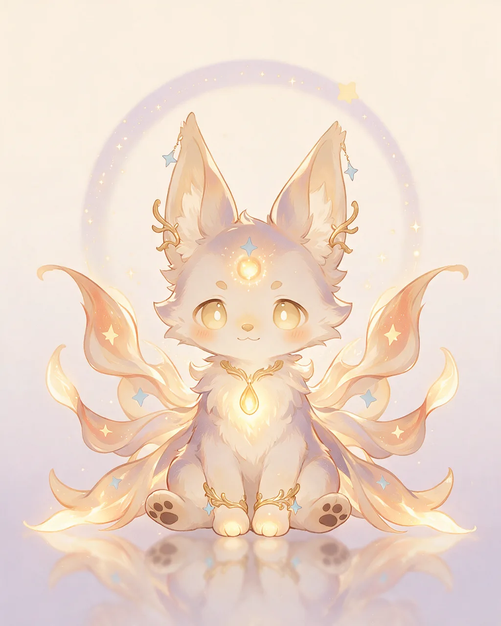 Original fantasy creature artwork of Duskwarmth, a Gentle Dusk-element creature.