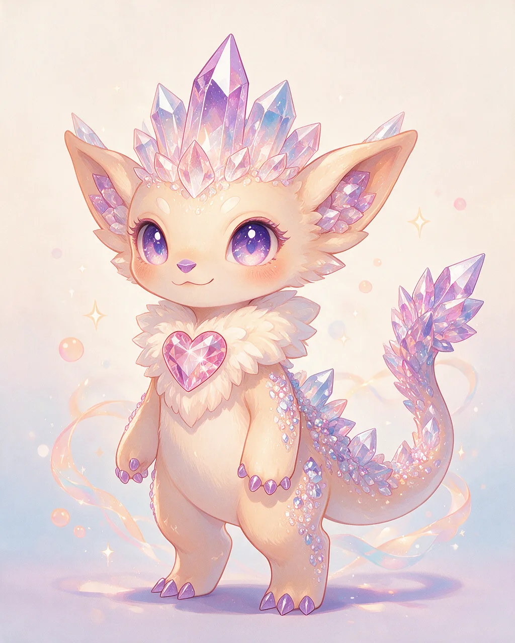 Evolved second-generation artwork of Facetgaze Venerable, a Curious Crystal-element creature.