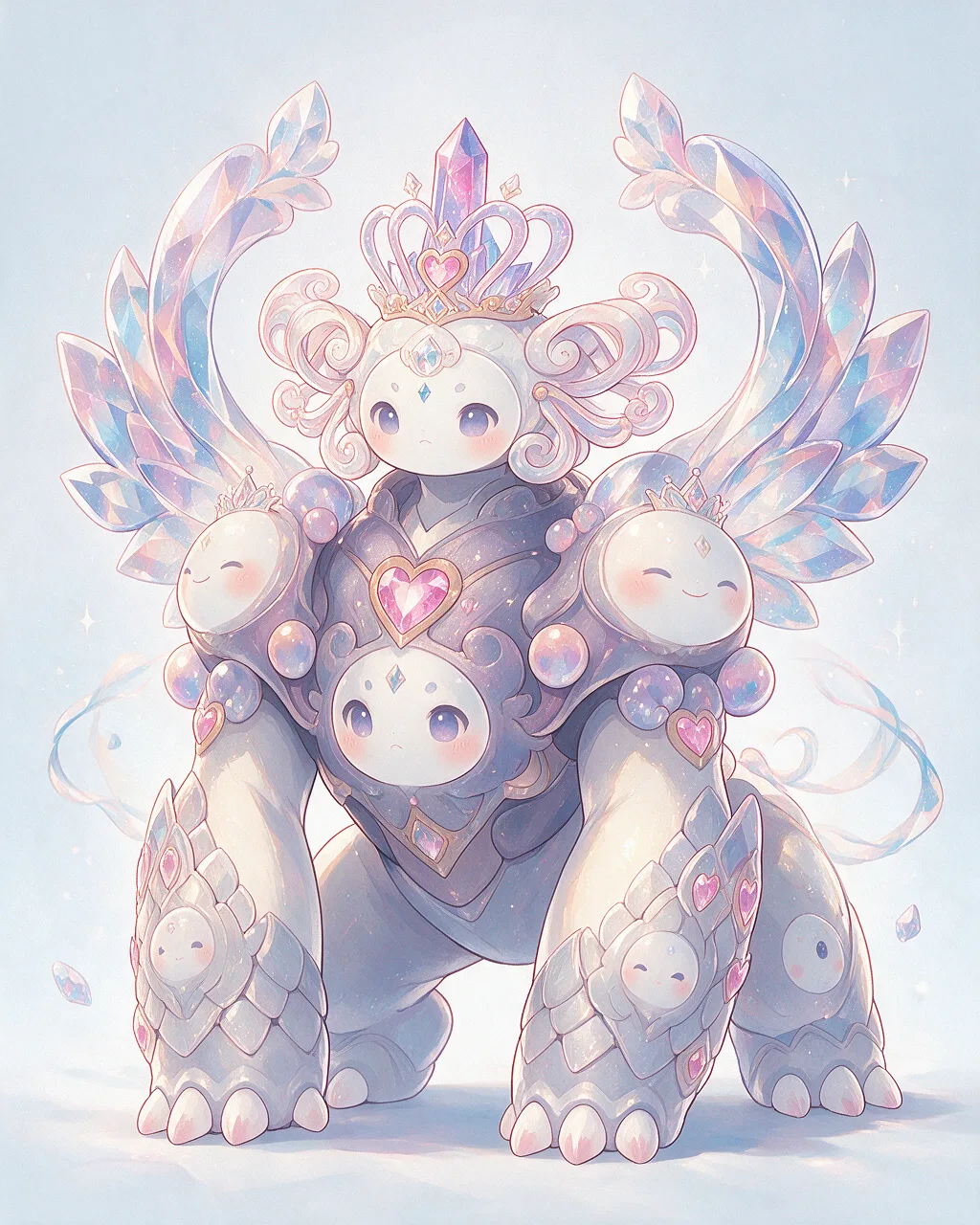 Evolved second-generation artwork of Facetguard Venerable, a Loyal Crystal-element creature.