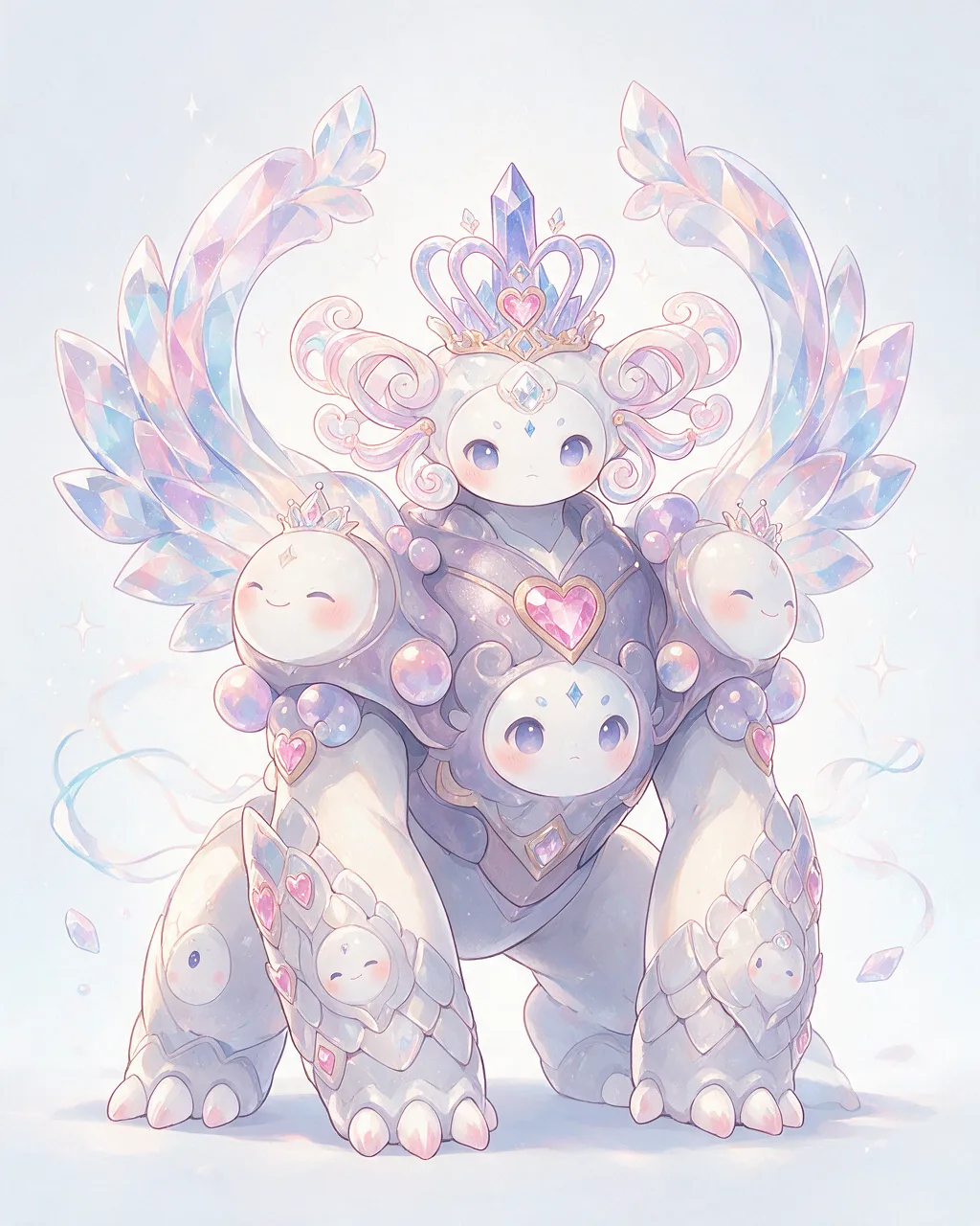 Original fantasy creature artwork of Facetguard, a Loyal Crystal-element creature.