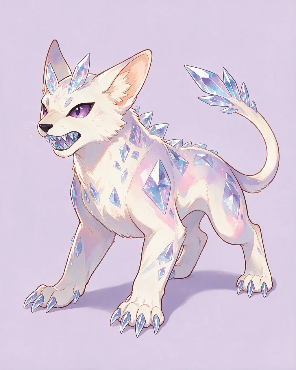 Evolved second-generation artwork of Gemfang Grand, a Fierce Crystal-element creature.