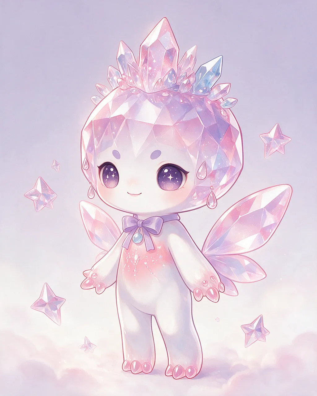Evolved second-generation artwork of Gentlefacet Sage, a Gentle Crystal-element creature.