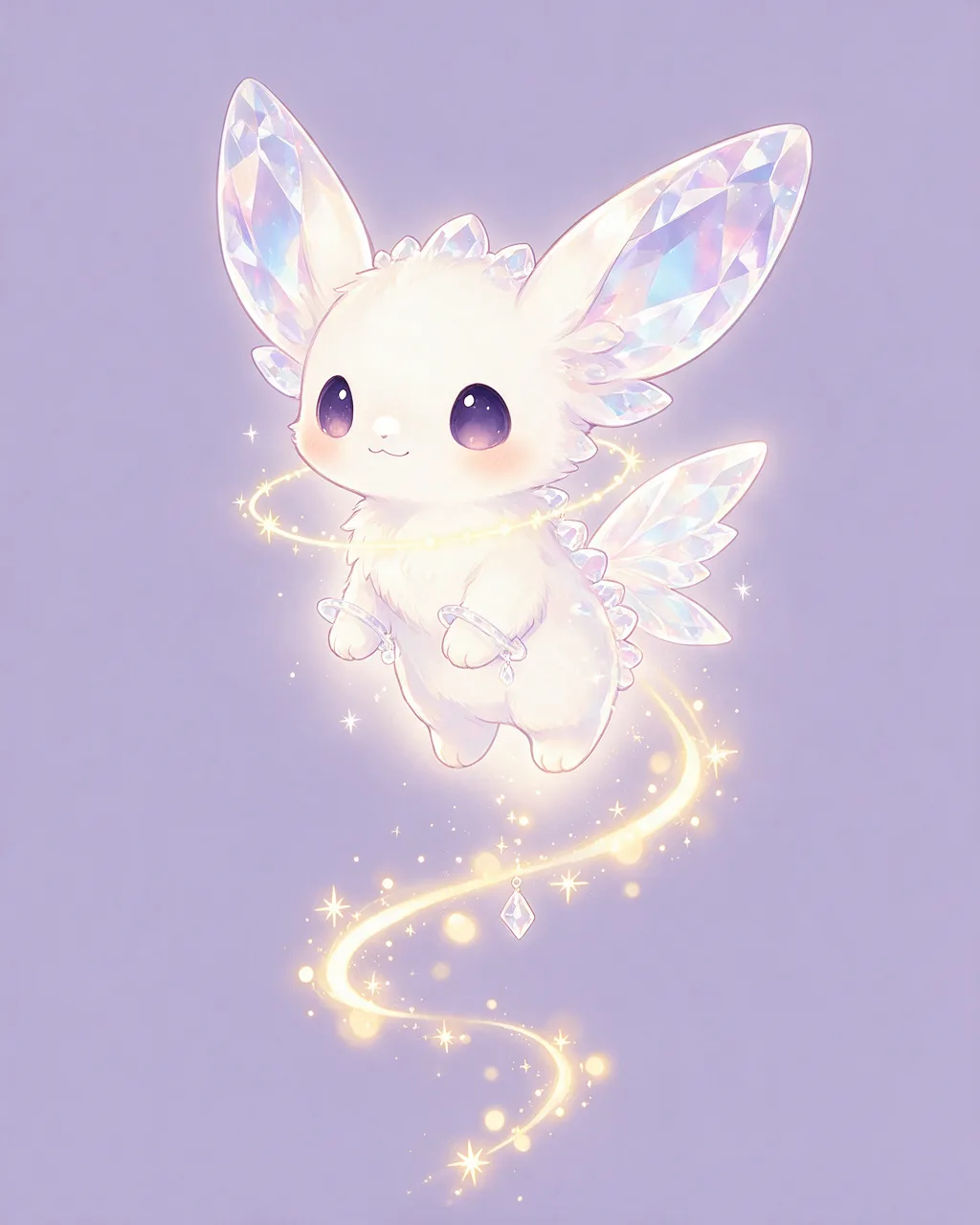 Original fantasy creature artwork of Glintkind, a Gentle Crystal-element creature.