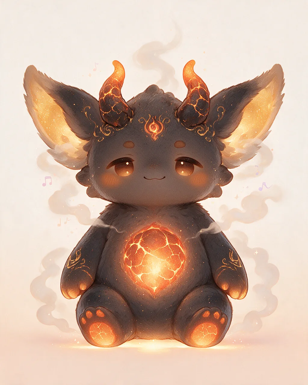Evolved second-generation artwork of Hearthmote Regal, a Serene Ember-element creature.