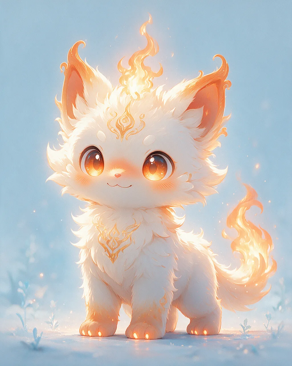 Evolved second-generation artwork of Kindlesoft Elder, a Gentle Ember-element creature.