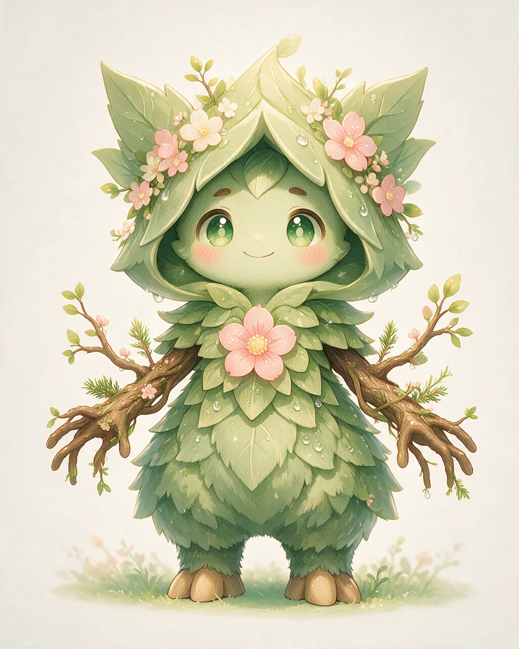 Evolved second-generation artwork of Leafbed Prime, a Gentle Grove-element creature.