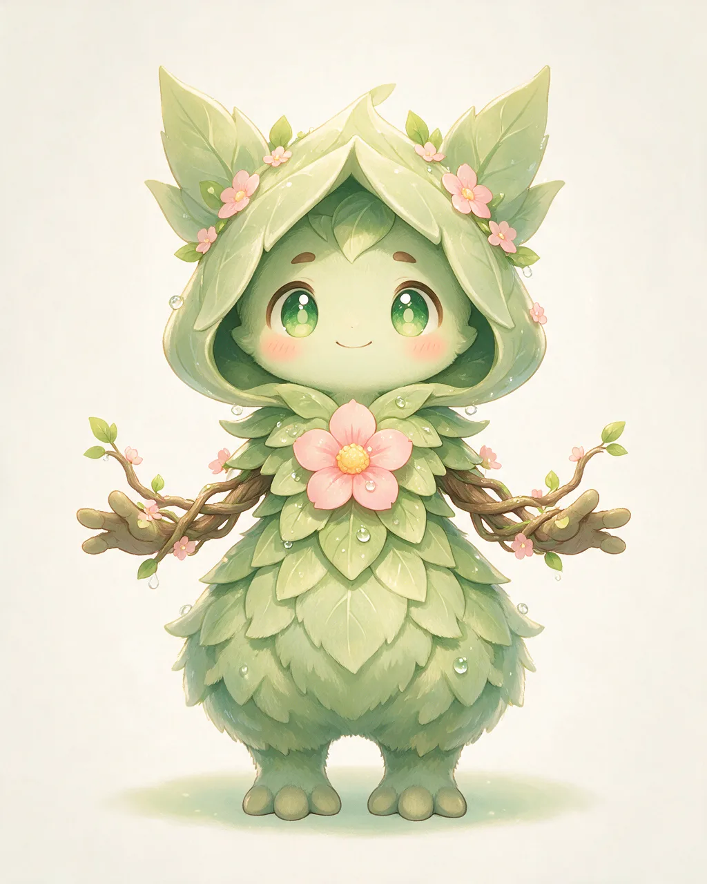 Original fantasy creature artwork of Leafbed, a Gentle Grove-element creature.