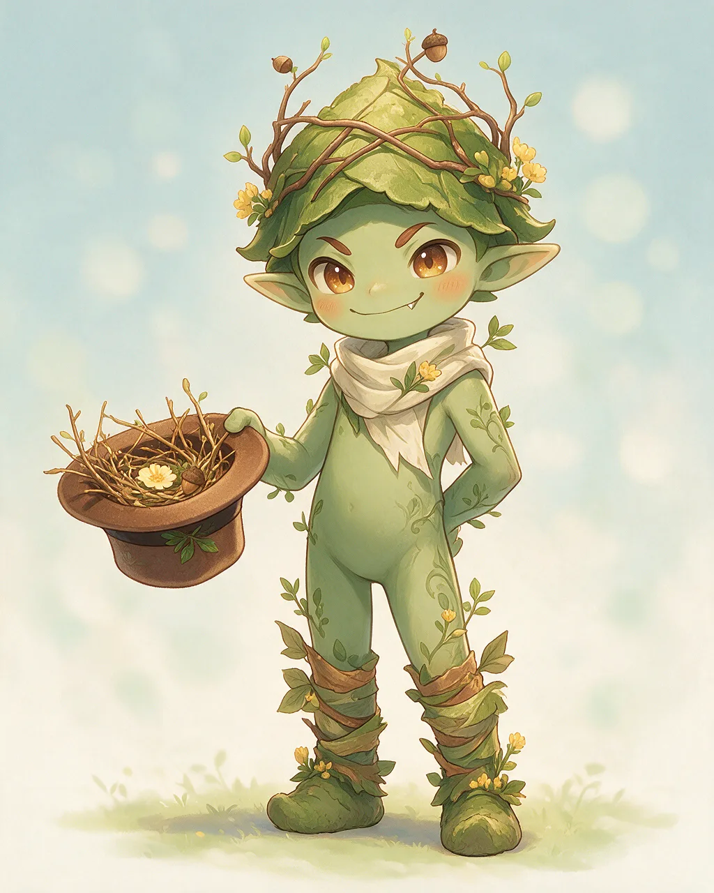 Evolved second-generation artwork of Leafsnatcher Venerable, a Mischievous Grove-element creature.
