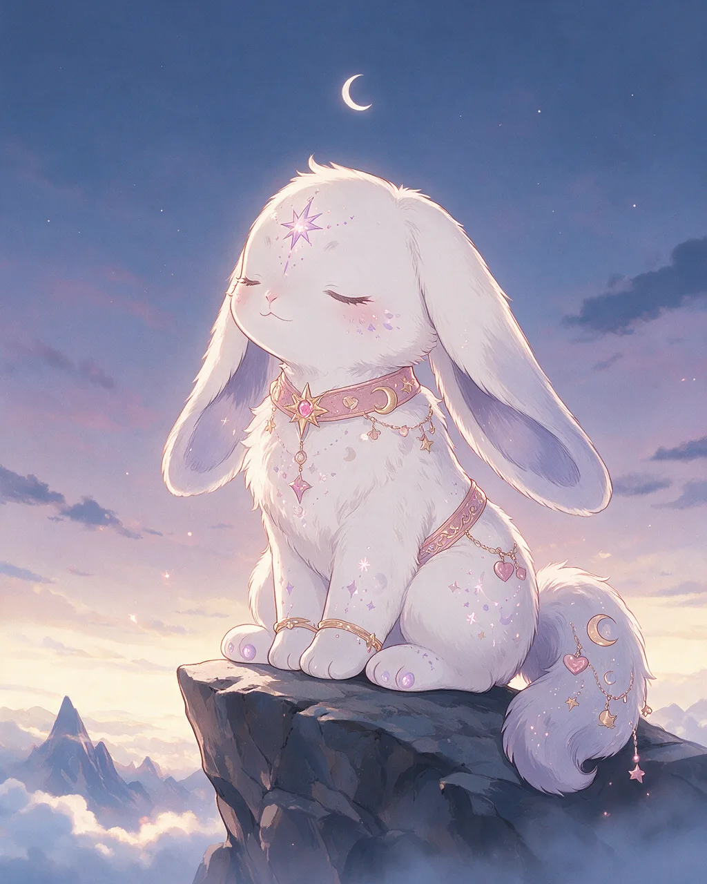 Evolved second-generation artwork of Mooncalm Noble, a Serene Dusk-element creature.