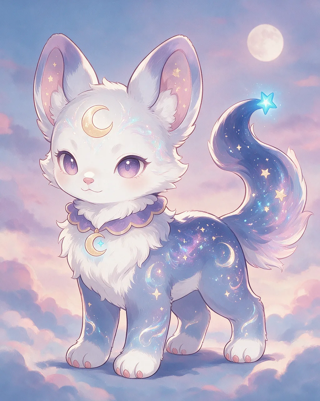 Evolved second-generation artwork of Mooncompanion Grand, a Loyal Dusk-element creature.