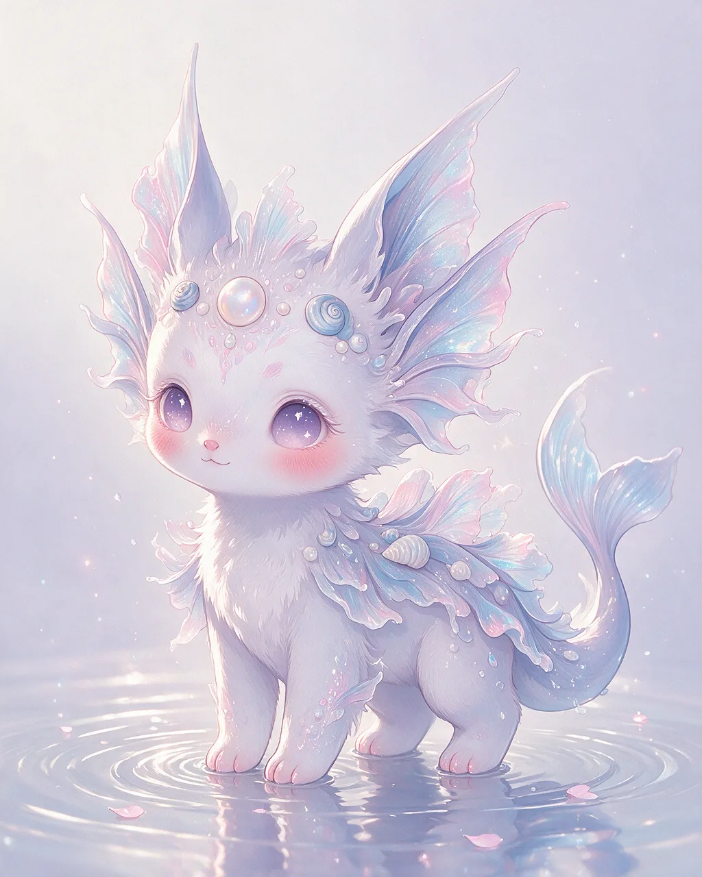 Evolved second-generation artwork of Moonpool Regal, a Gentle Tide-element creature.