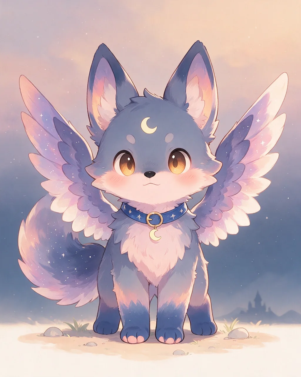 Original fantasy creature artwork of Nightwarden, a Loyal Dusk-element creature.