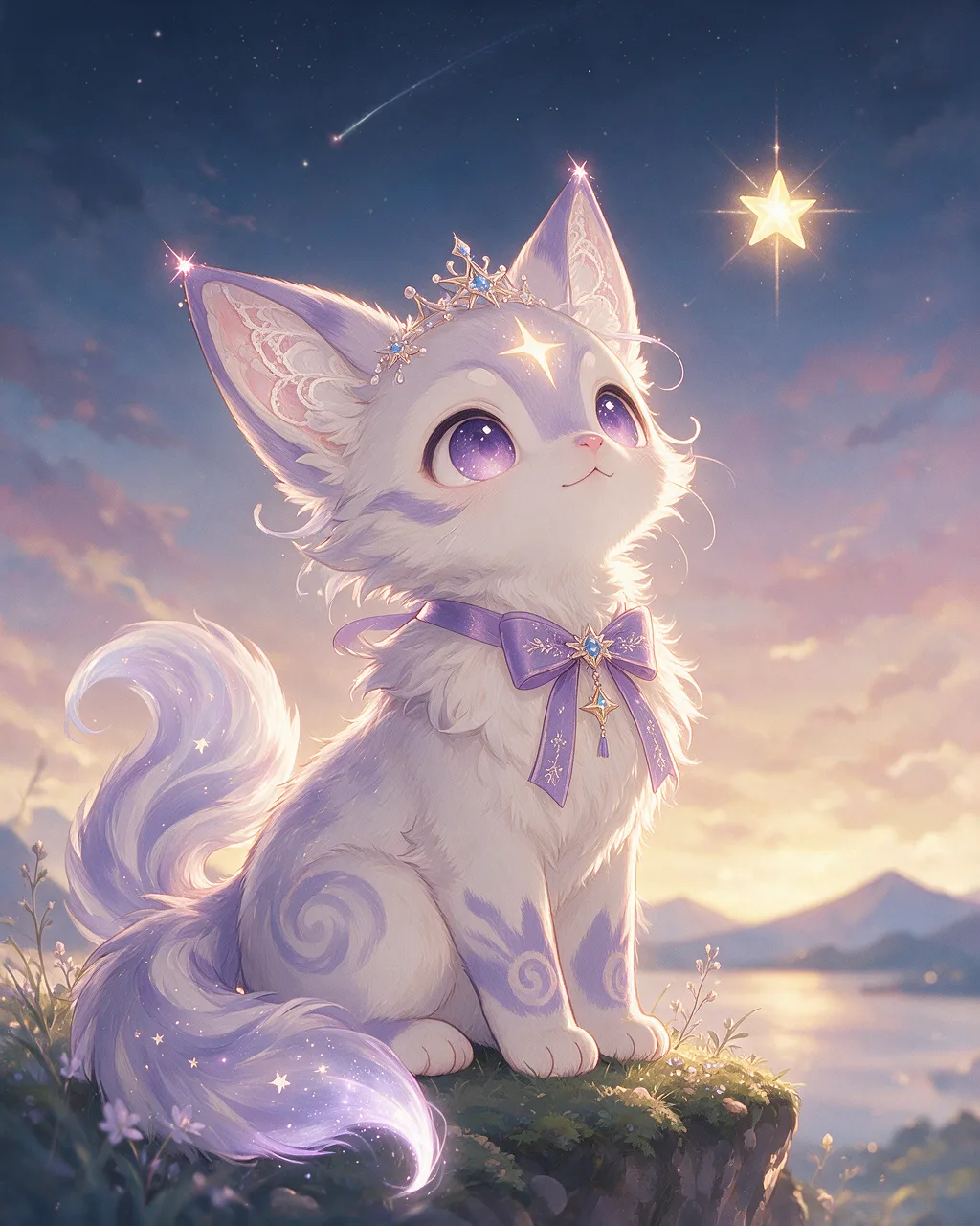 Evolved second-generation artwork of Nightwonder Regal, a Curious Dusk-element creature.