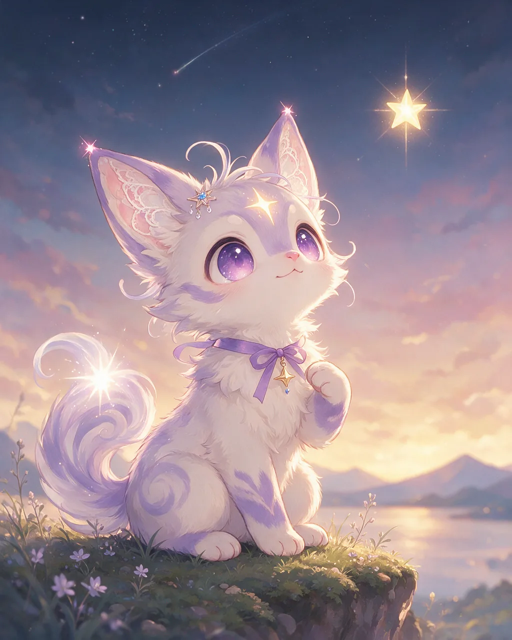 Original fantasy creature artwork of Nightwonder, a Curious Dusk-element creature.