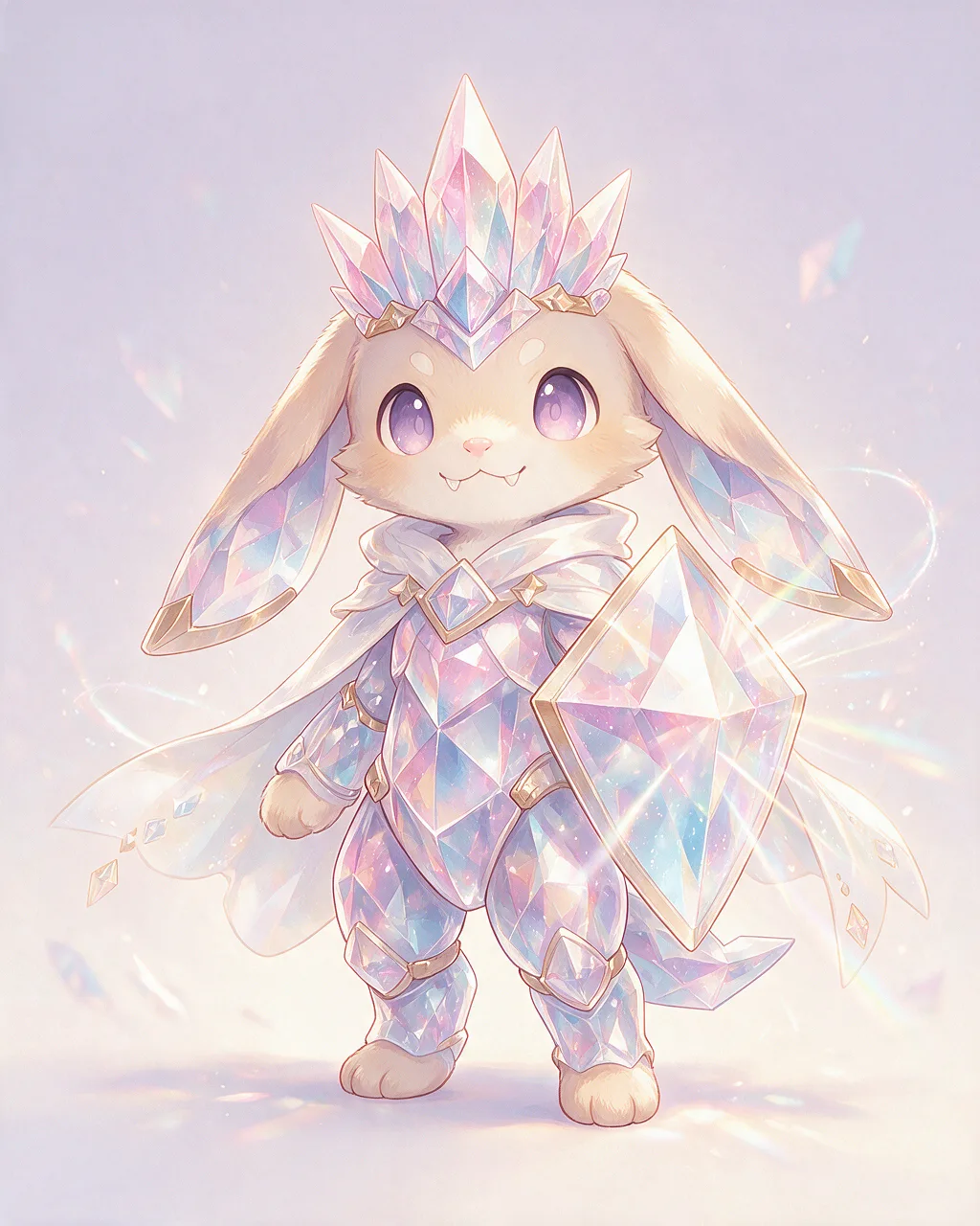 Evolved second-generation artwork of Prismknight Noble, a Loyal Crystal-element creature.