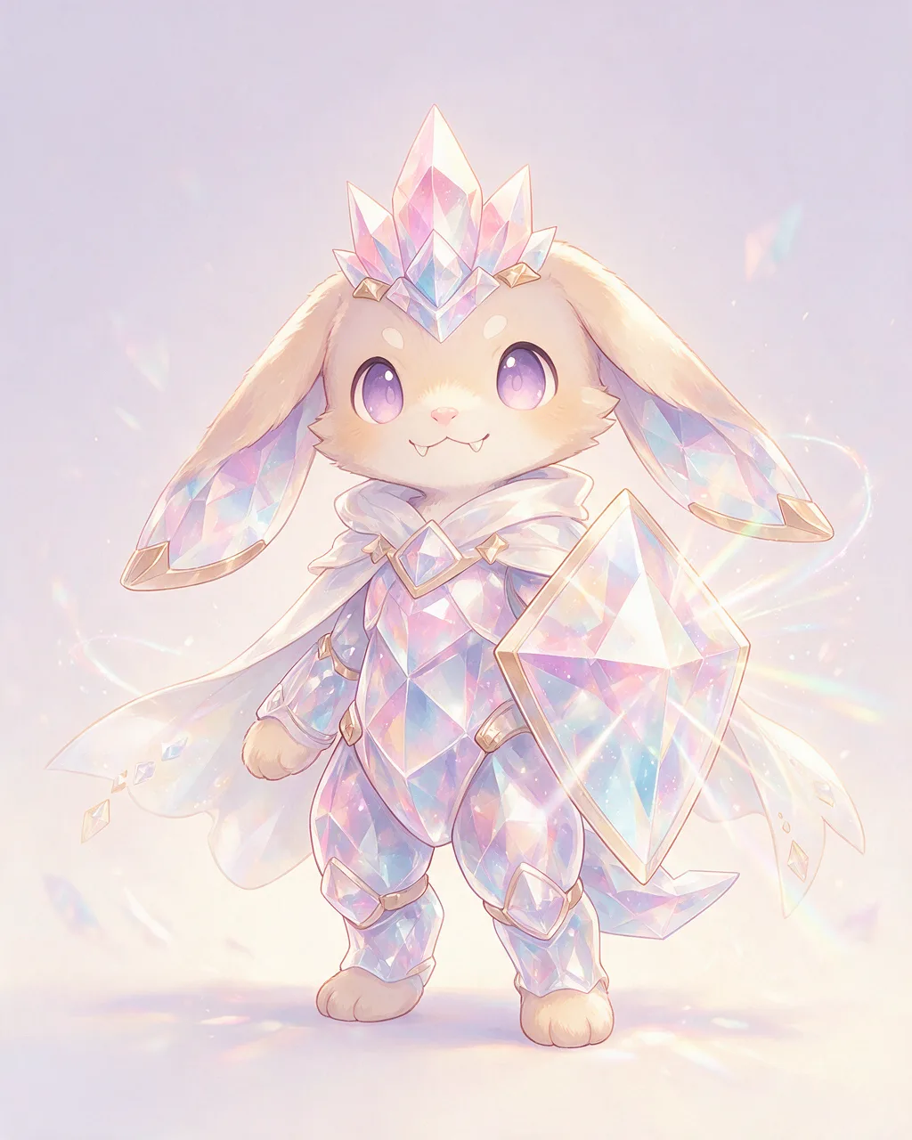 Original fantasy creature artwork of Prismknight, a Loyal Crystal-element creature.
