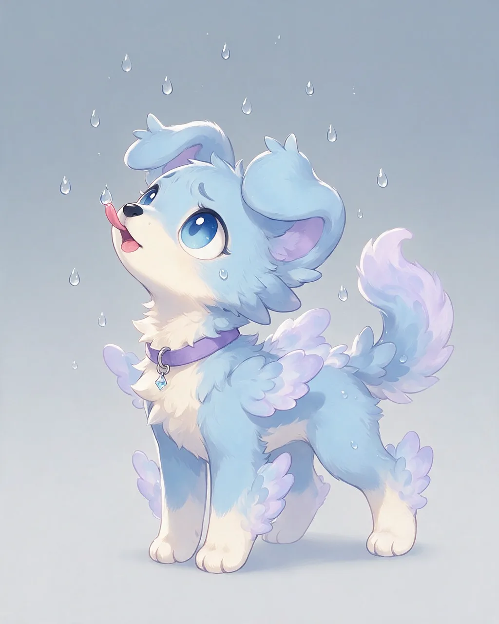 Original fantasy creature artwork of Rainsniff, a Curious Storm-element creature.