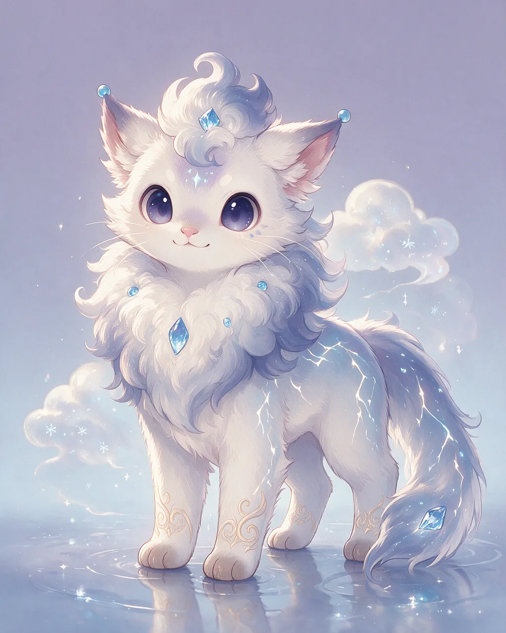 Evolved second-generation artwork of Rainwatcher Venerable, a Loyal Storm-element creature.