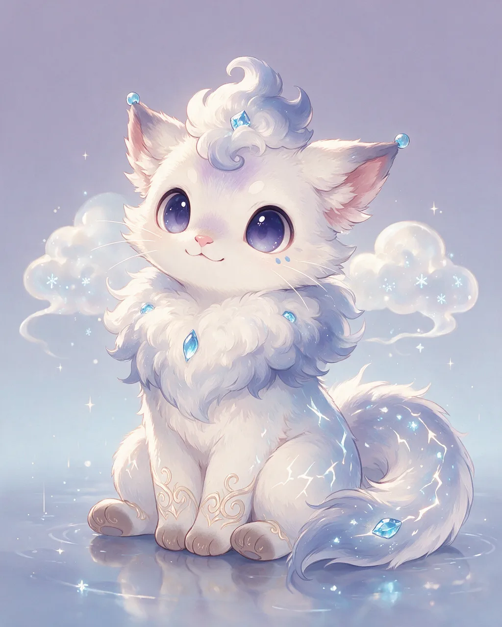 Original fantasy creature artwork of Rainwatcher, a Loyal Storm-element creature.
