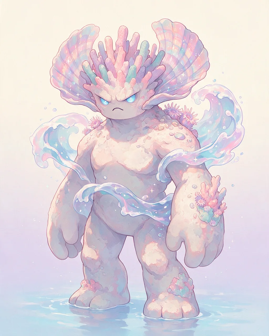 Original fantasy creature artwork of Reefbreak, a Fierce Tide-element creature.
