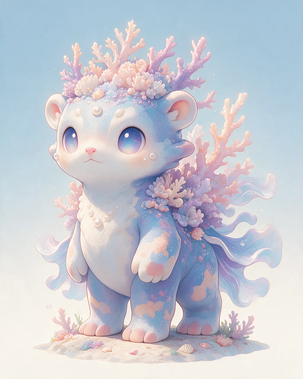 Evolved second-generation artwork of Reefwarden Regal, a Loyal Tide-element creature.
