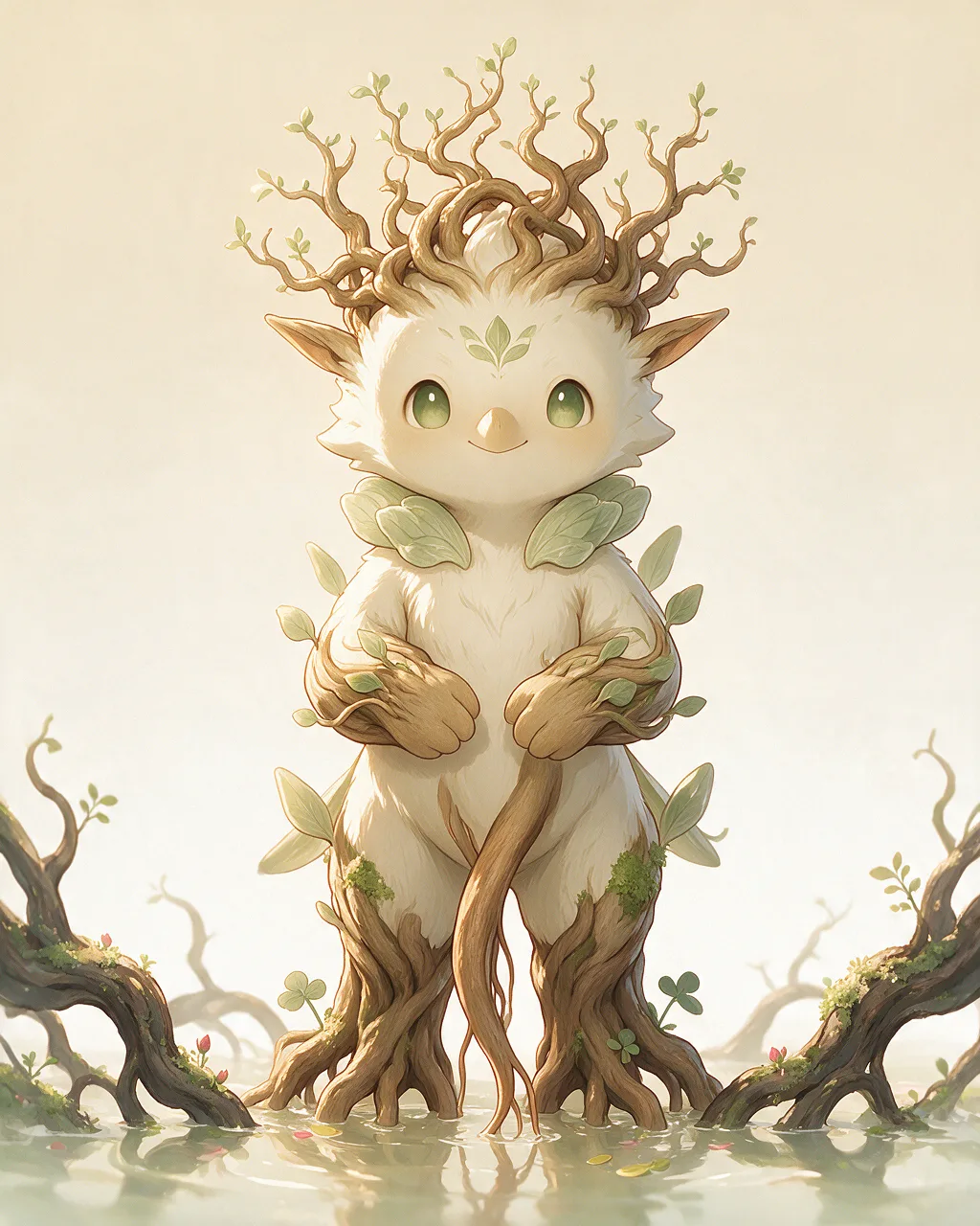 Evolved second-generation artwork of Rootkeeper Sage, a Loyal Grove-element creature.