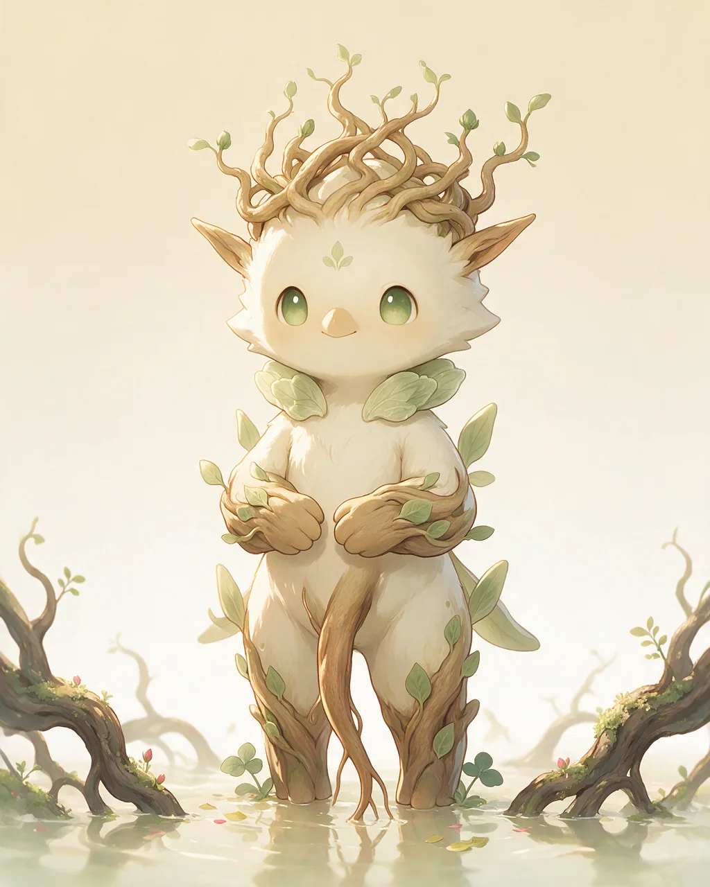 Original fantasy creature artwork of Rootkeeper, a Loyal Grove-element creature.