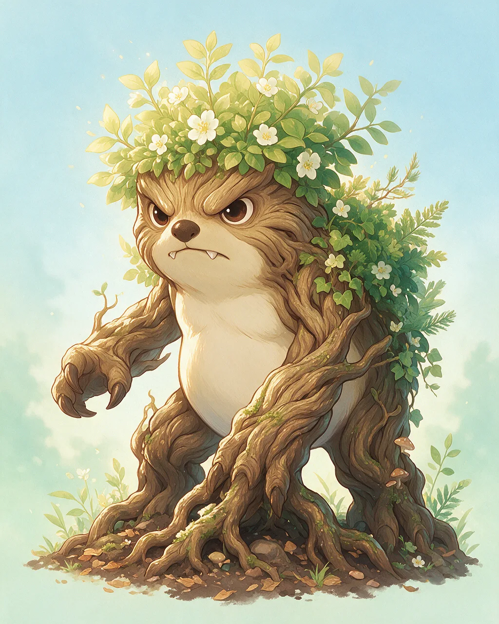 Evolved second-generation artwork of Rootrage Prime, a Fierce Grove-element creature.