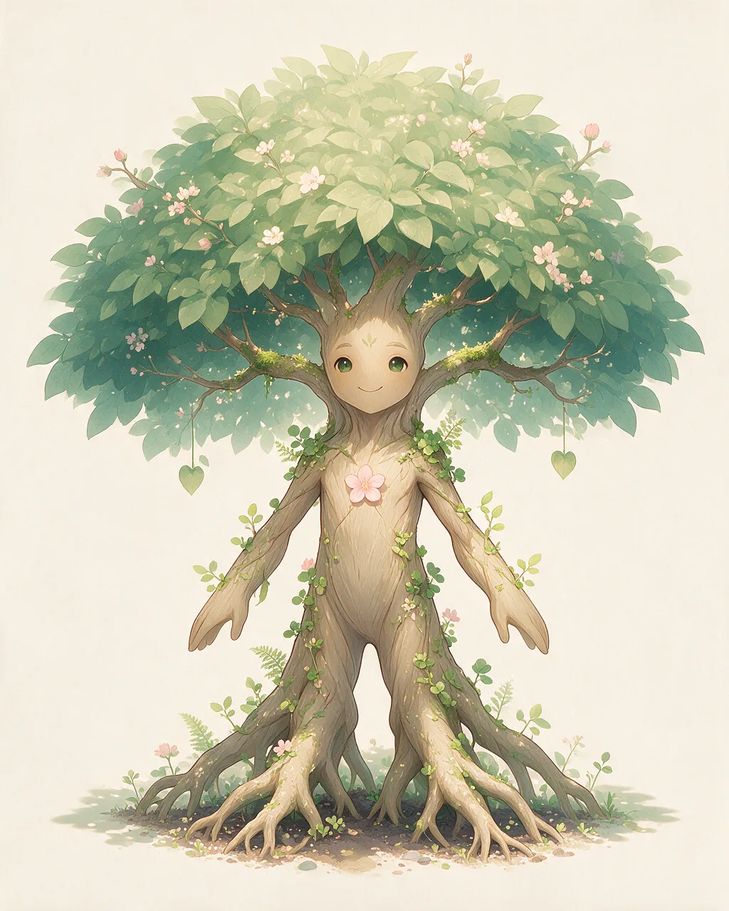 Evolved second-generation artwork of Saplingguard Elder, a Loyal Grove-element creature.