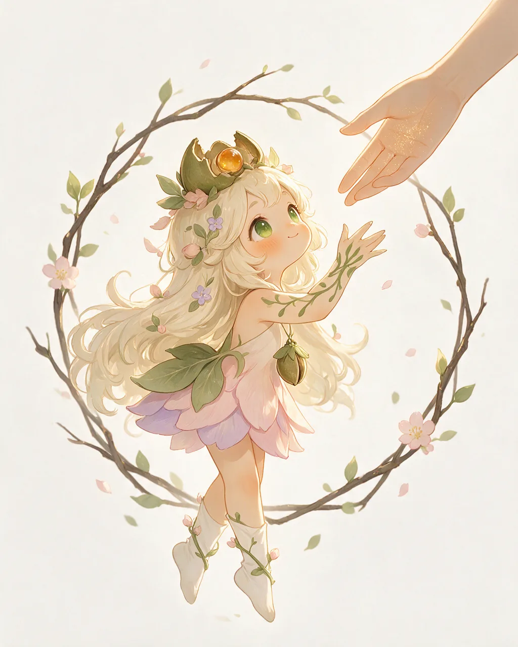 Original fantasy creature artwork of Seedvow, a Loyal Grove-element creature.