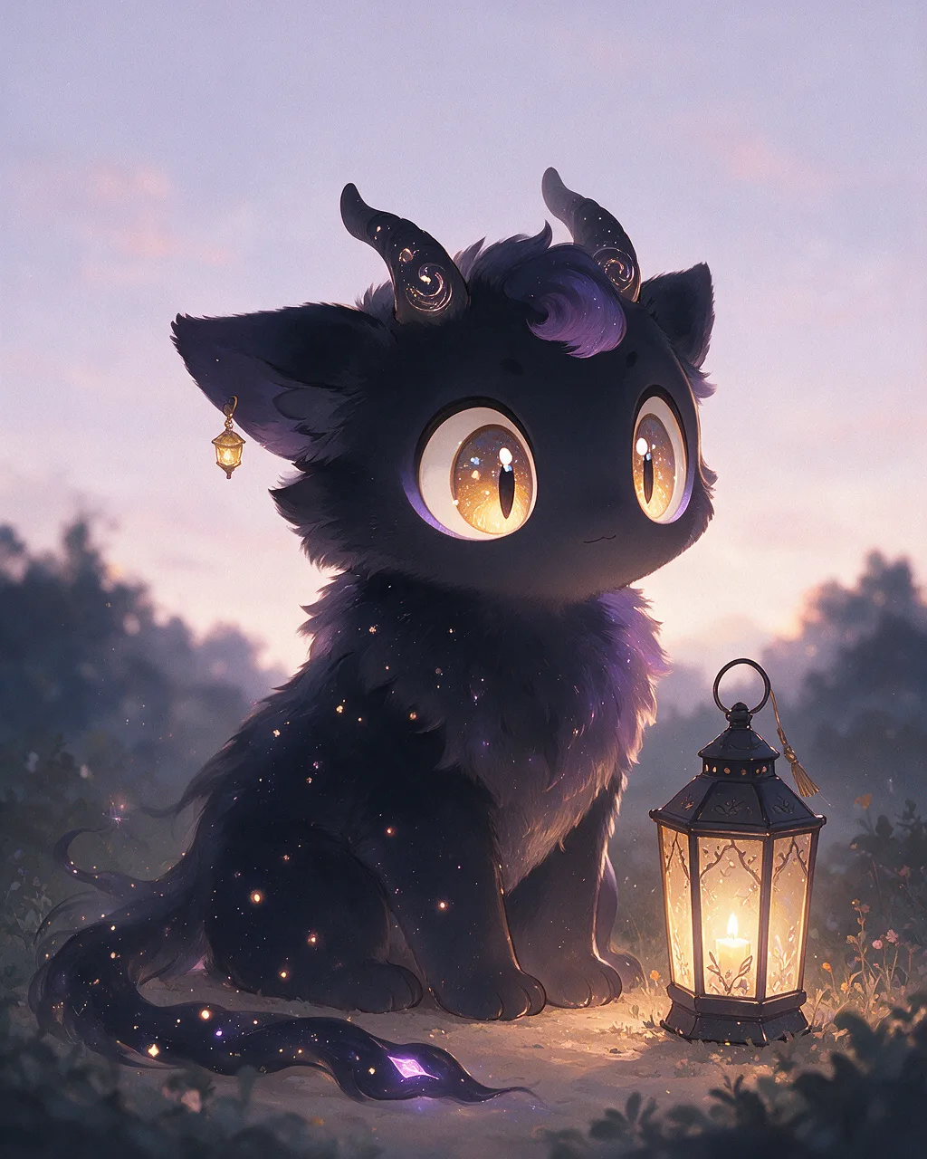 Evolved second-generation artwork of Shadowgaze Prime, a Curious Dusk-element creature.