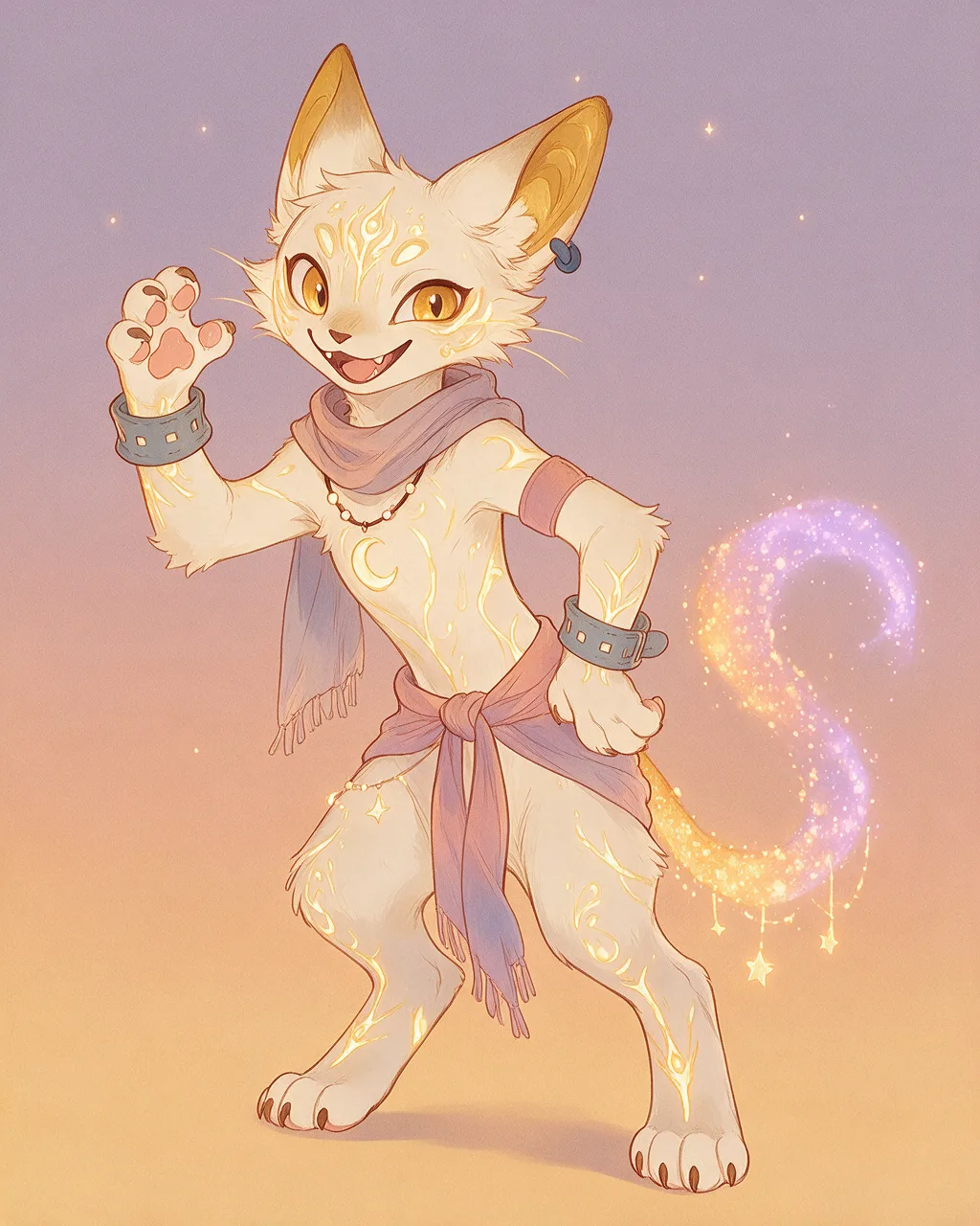 Evolved second-generation artwork of Shadowwhisk Noble, a Mischievous Dusk-element creature.