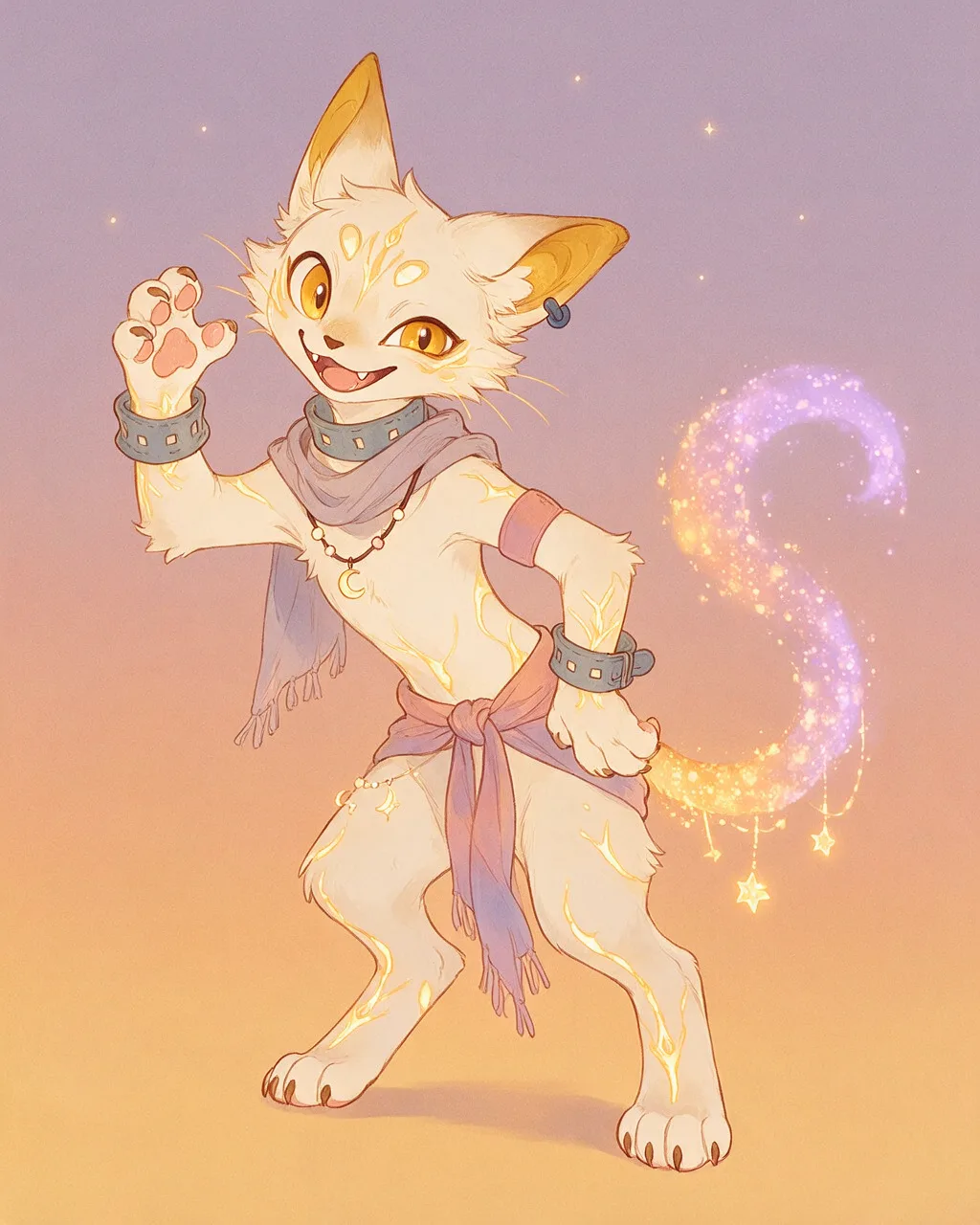 Original fantasy creature artwork of Shadowwhisk, a Mischievous Dusk-element creature.